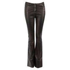 Jitrois Black Leather Mid Rise Flared Trousers Size M