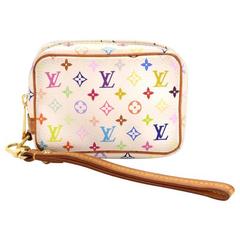 Louis Vuitton Monogram Multicolor Blanc Cosmetic Pouch Demi Ronde Toiletry  19LV7 at 1stDibs