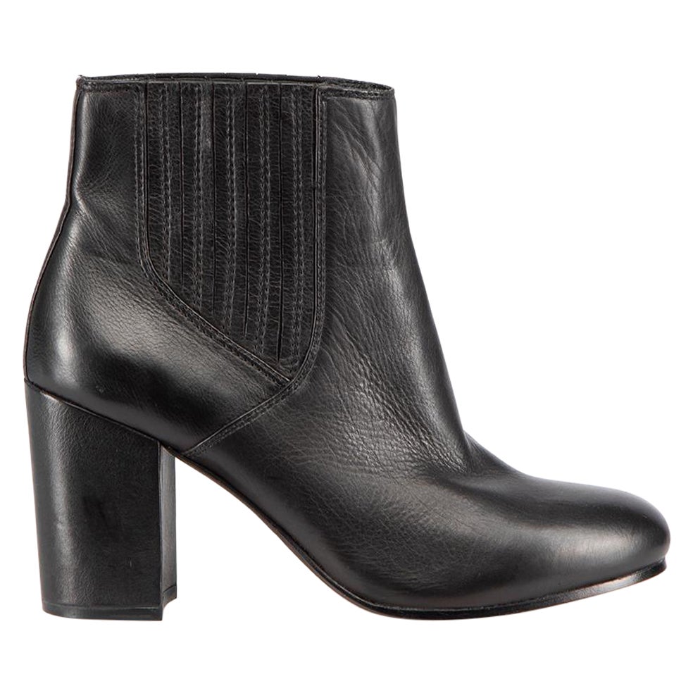 Ash Black Leather High Heel Ankle Boots Size IT 38 For Sale