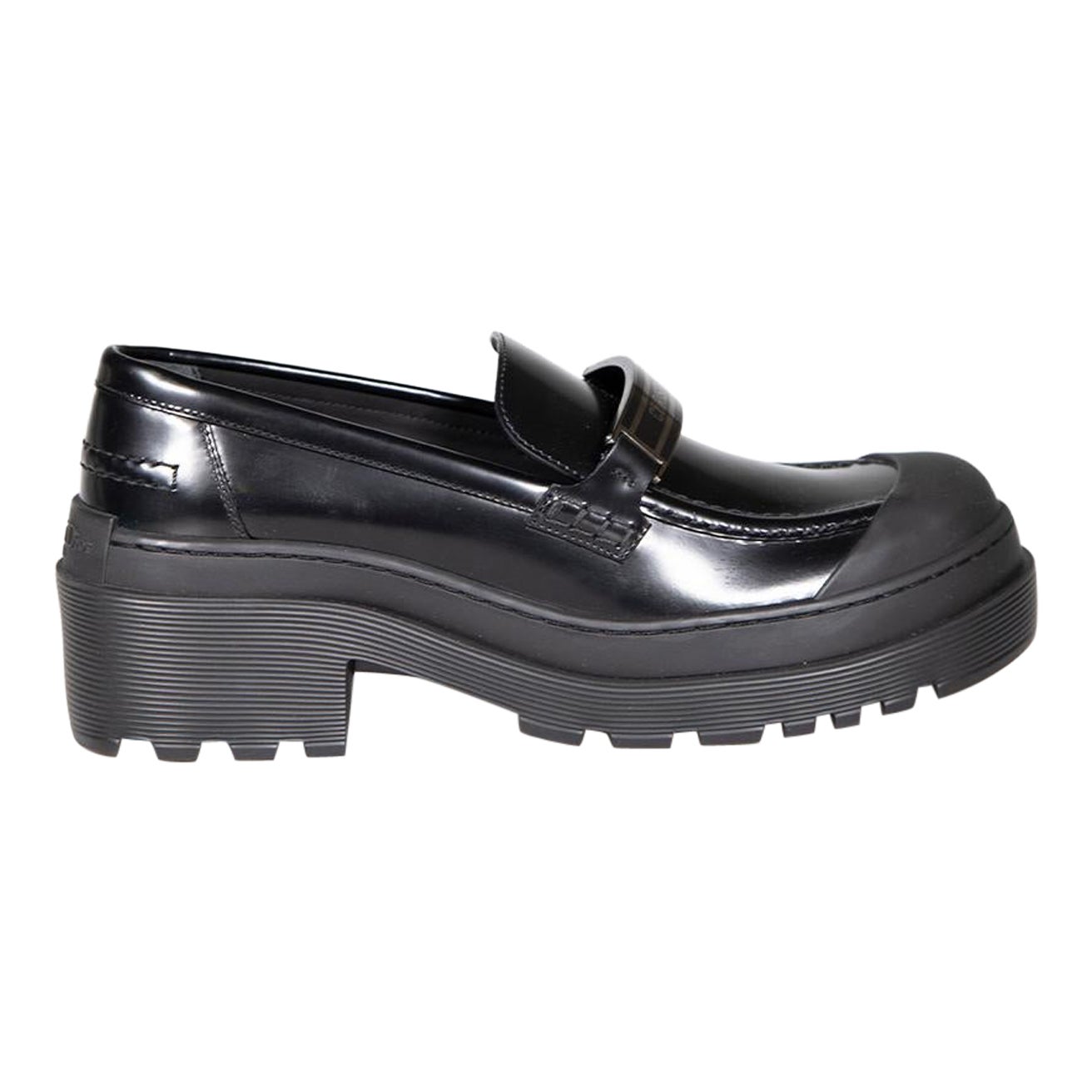 Dior Black Leather Dior Code Logo Loafers Size IT 39 For Sale
