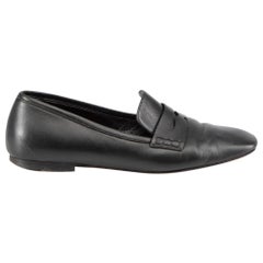 Khaite Black Leather Square Toe Loafers Size IT 37.5