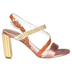 Dior Brown Patent & Satin Panel Sandals Size IT 37.5