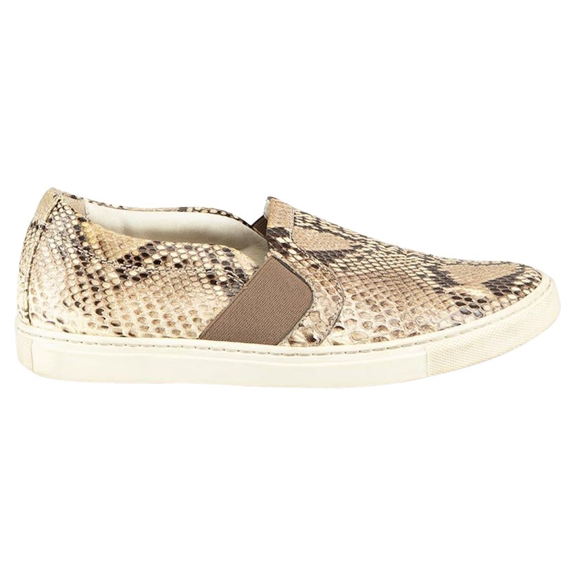 Lanvin Brown Snakeskin Slip On Trainers Size IT 36 For Sale