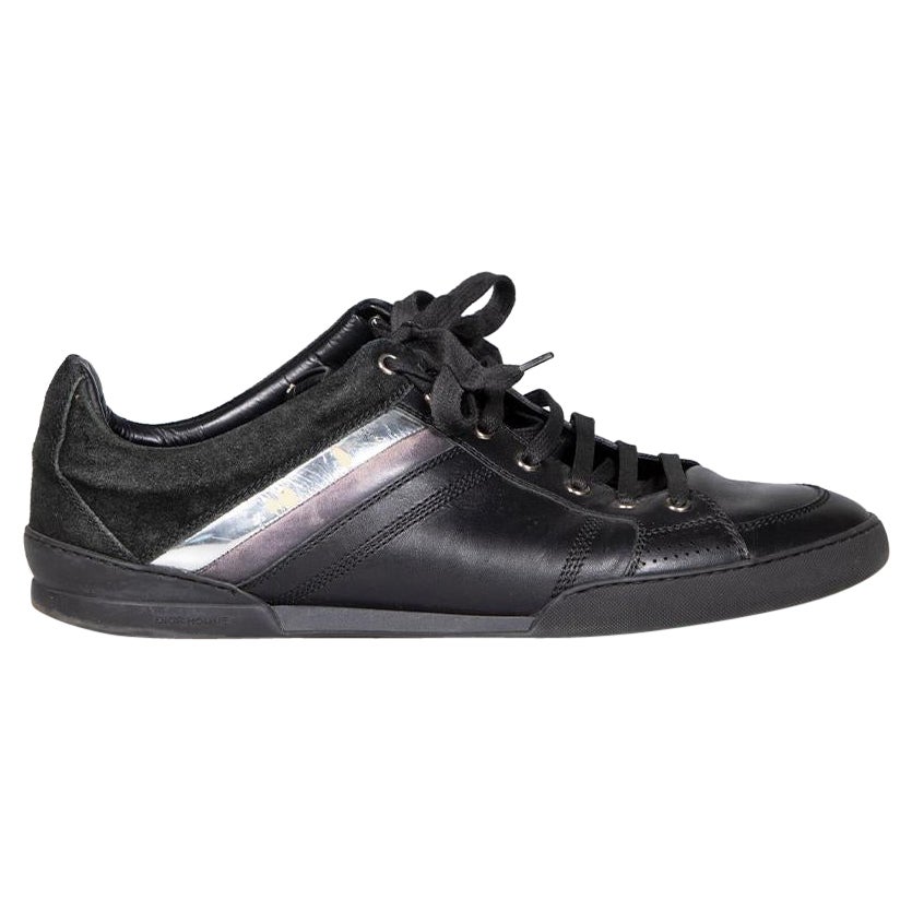 Dior Black Leather B18 Low Top Trainers Size IT 42 For Sale