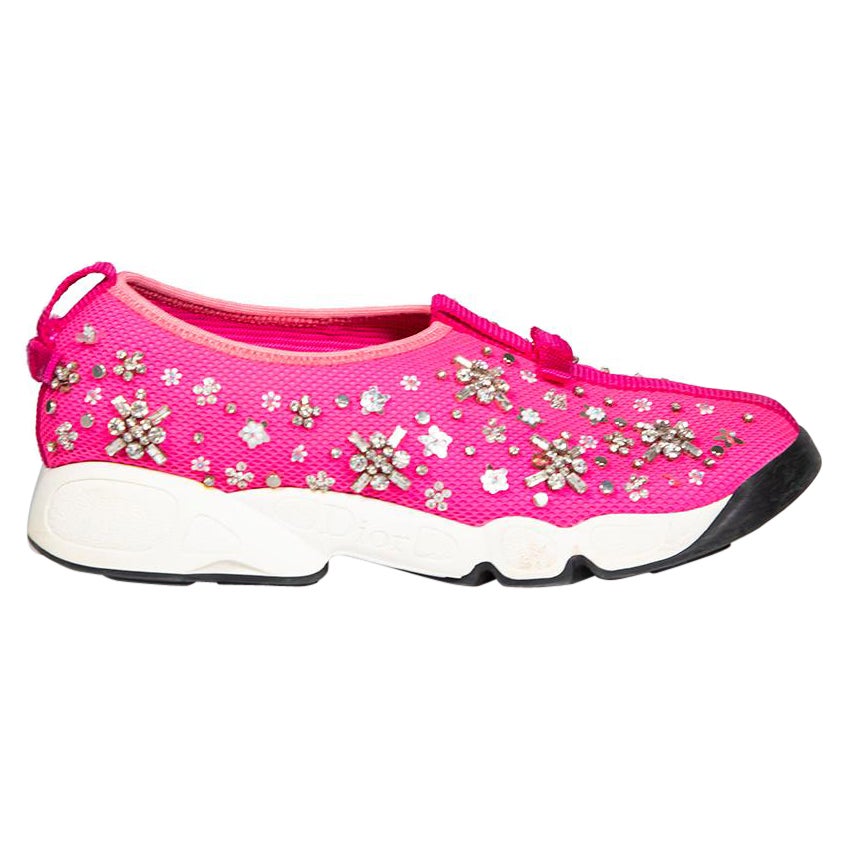 Dior Pink Embellished Fusion Technical Trainers Size IT 37 For Sale