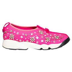 Dior Pink Embellished Fusion Technical Trainers Size IT 37