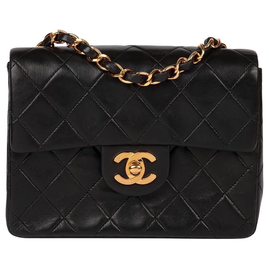 Chanel Black Quilted Lambskin Vintage Square Classic Mini Flap Bag