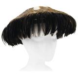 1950s Jack McConnell Guinea Fowl Feather and Rhinestone Hat