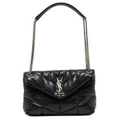 Used Saint Laurent Black Quilted Leather Small Loulou Puffer Shoulder Bag