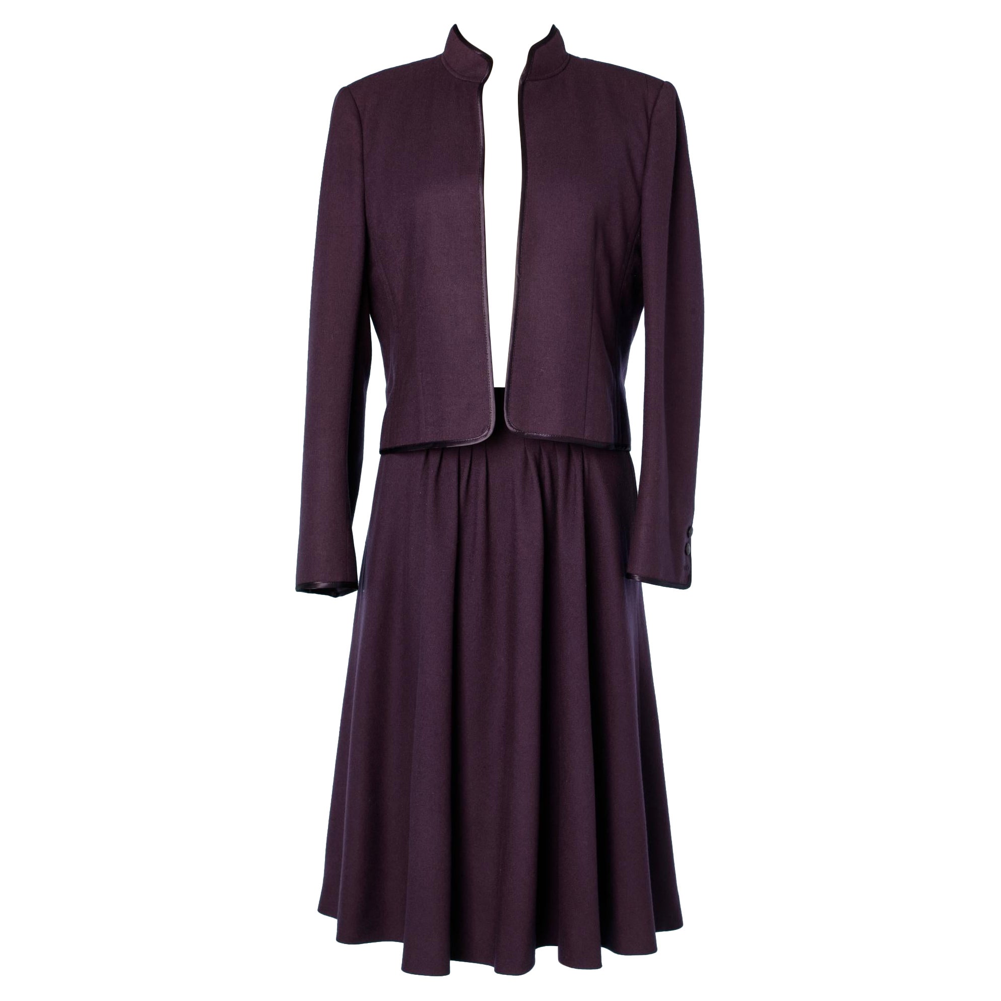 Purple wool skirt suit Louis Féraud Circa 1970's 