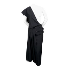 Vintage 1989 COMME DES GARCONS black asymmetrical one shoulder wrap dress