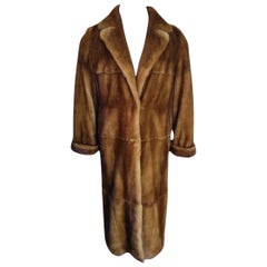 Used Holt Renfrew whiskey female mink Fur coat men's 44 silk 