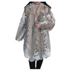 Manteau léger en fourrure de lynx, neuf, taille 14 L
