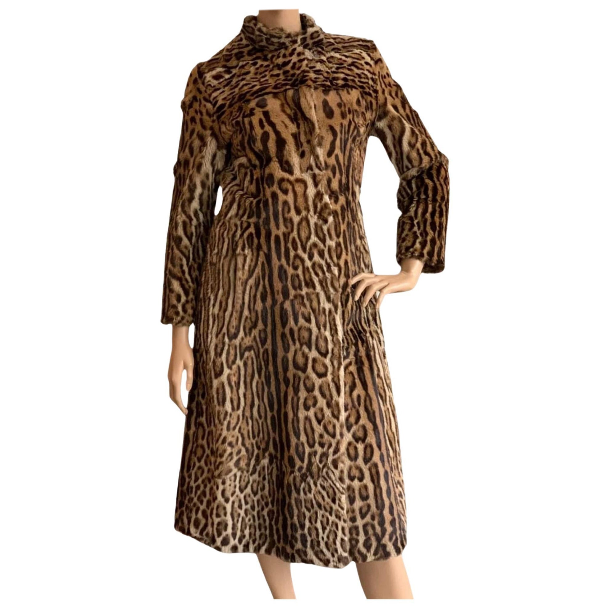 Mint Vintage Ocelot fur coat size 8 *****Vault unused no defects For Sale