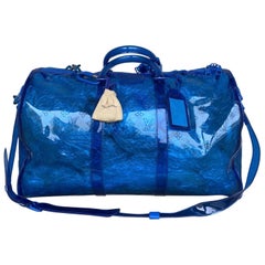 Louis Vuitton Keepall Bandouliere Monogram 50  Blue pvc Shoulder strap Bag