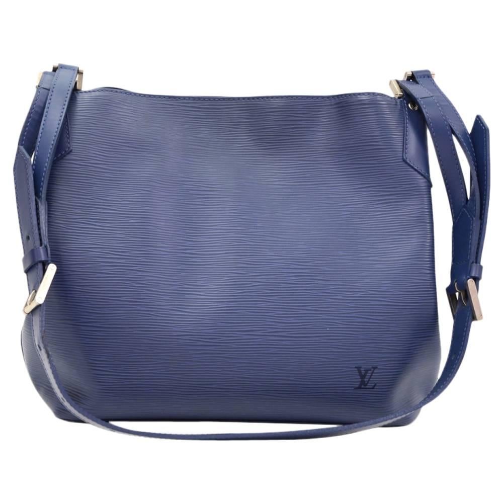 Louis Vuitton Mandara MM Myrtille Blue Epi Leather Shoulder Bag