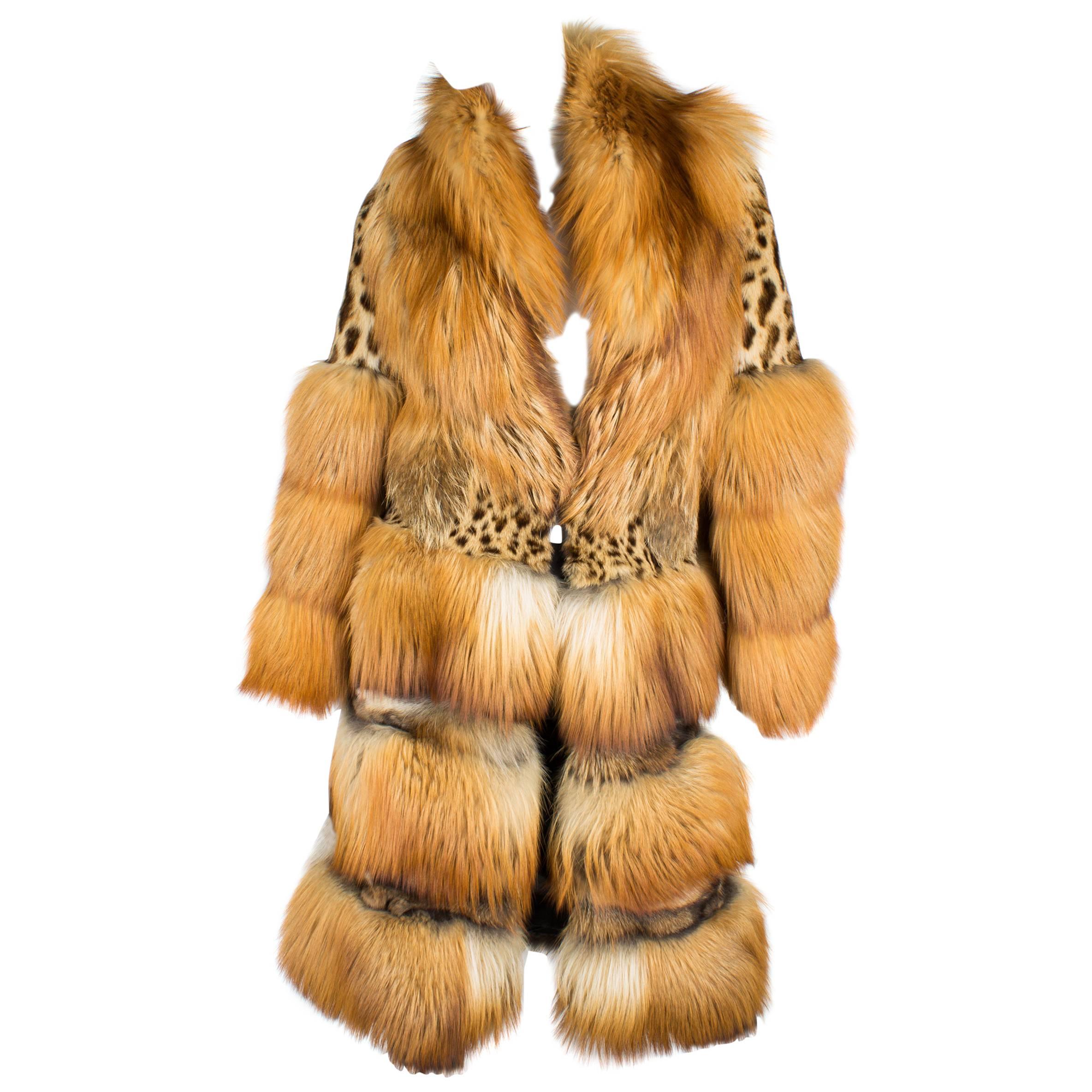 Gucci Fur and Leather Coat - light brown