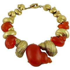 Christian Dior by Robert Goossens Vintage Rare Shell Necklace Dune 1987 7
