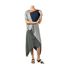2000S Black & Grey Asymmetrical Polyester Crepe De Chine Limited Edition R