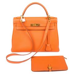 Hermès Kelly Bag 32 Togo Leather - orange H & wallet