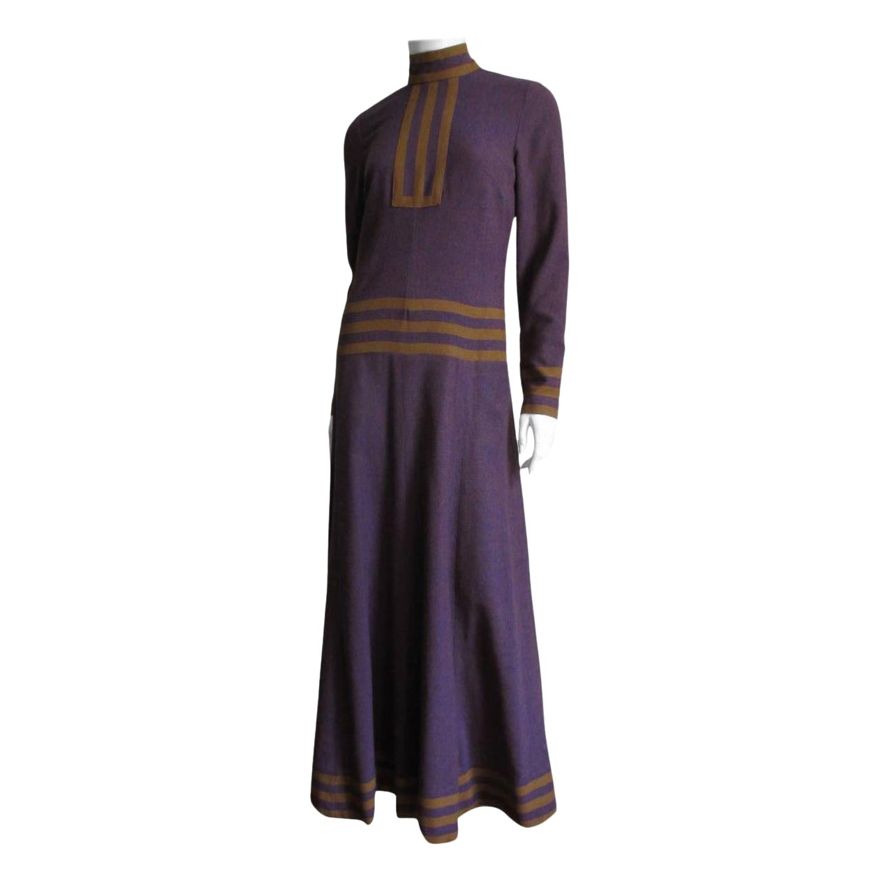 Jean Varon Colorblock Maxi Dress 1970s For Sale