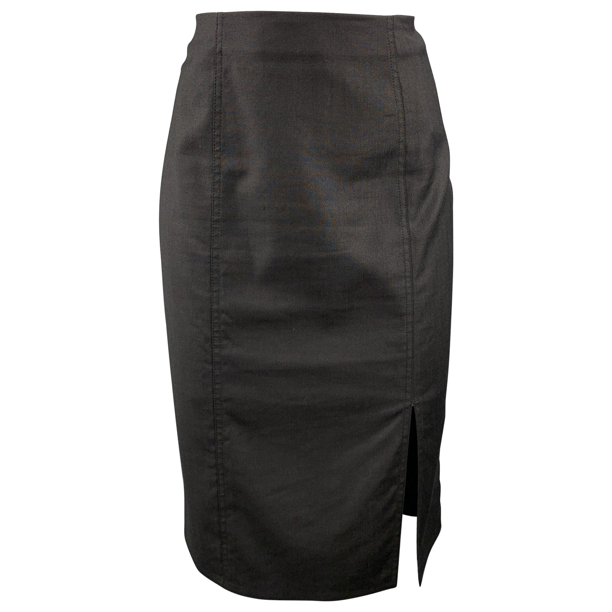 CHRISTIAN DIOR BOUTIQUE Size 6 Black Viscose Blend Pencil Skirt For Sale