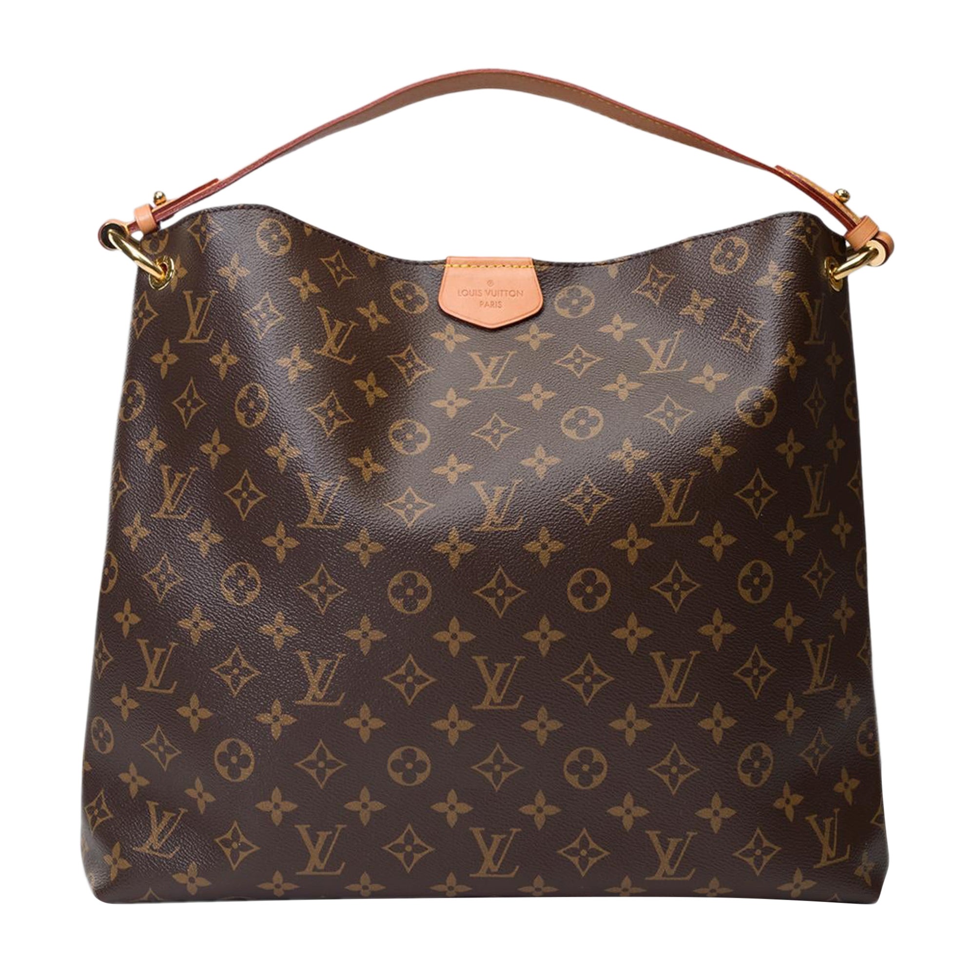Louis Vuitton Graceful MM Tote Bag aus braunem Canvas mit Monogramm, GHW im Angebot