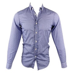 Ralph Lauren Black Label Taille S Chemise à manches longues boutonnée en coton à carreaux bleus