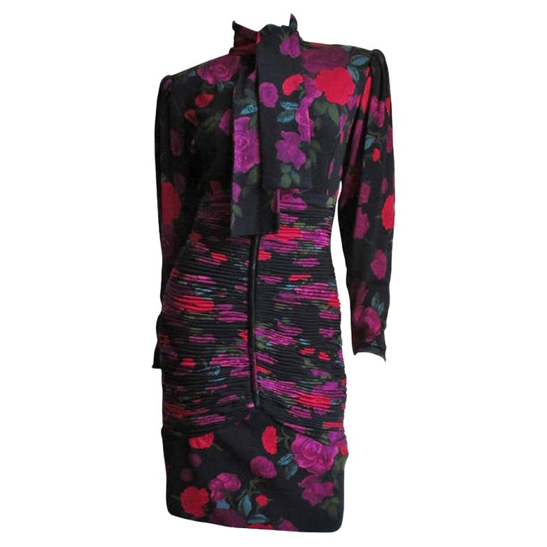 Emanuel Ungaro 1980s Dress with Ruching For Sale