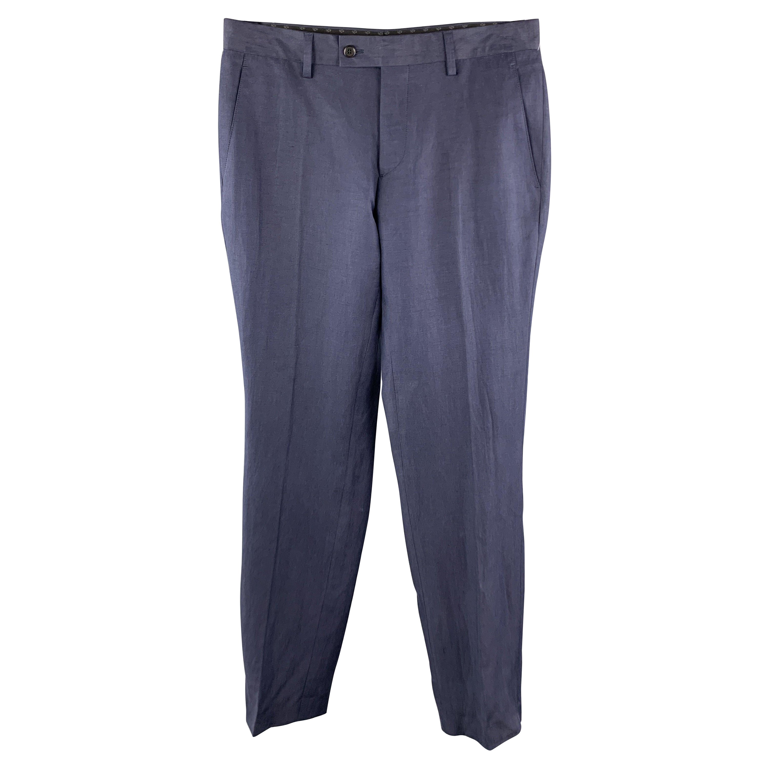 JOHN VARVATOS Size 30 x 30 Navy Cotton Tab Waist Casual Pants For Sale