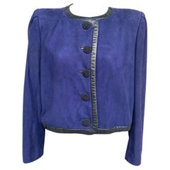 Yves Saint Laurent Vintage Blaue Wildlederjacke aus Wildleder