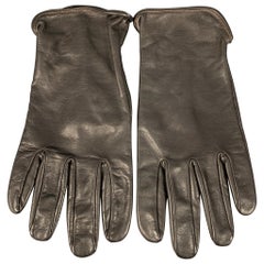 JIL SANDER Taille L Gants en cuir massif Brown