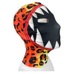WALTER VAN BEIRENDONCK SS21 Size One Size Multi-Color Orange Leopard Morph Mask