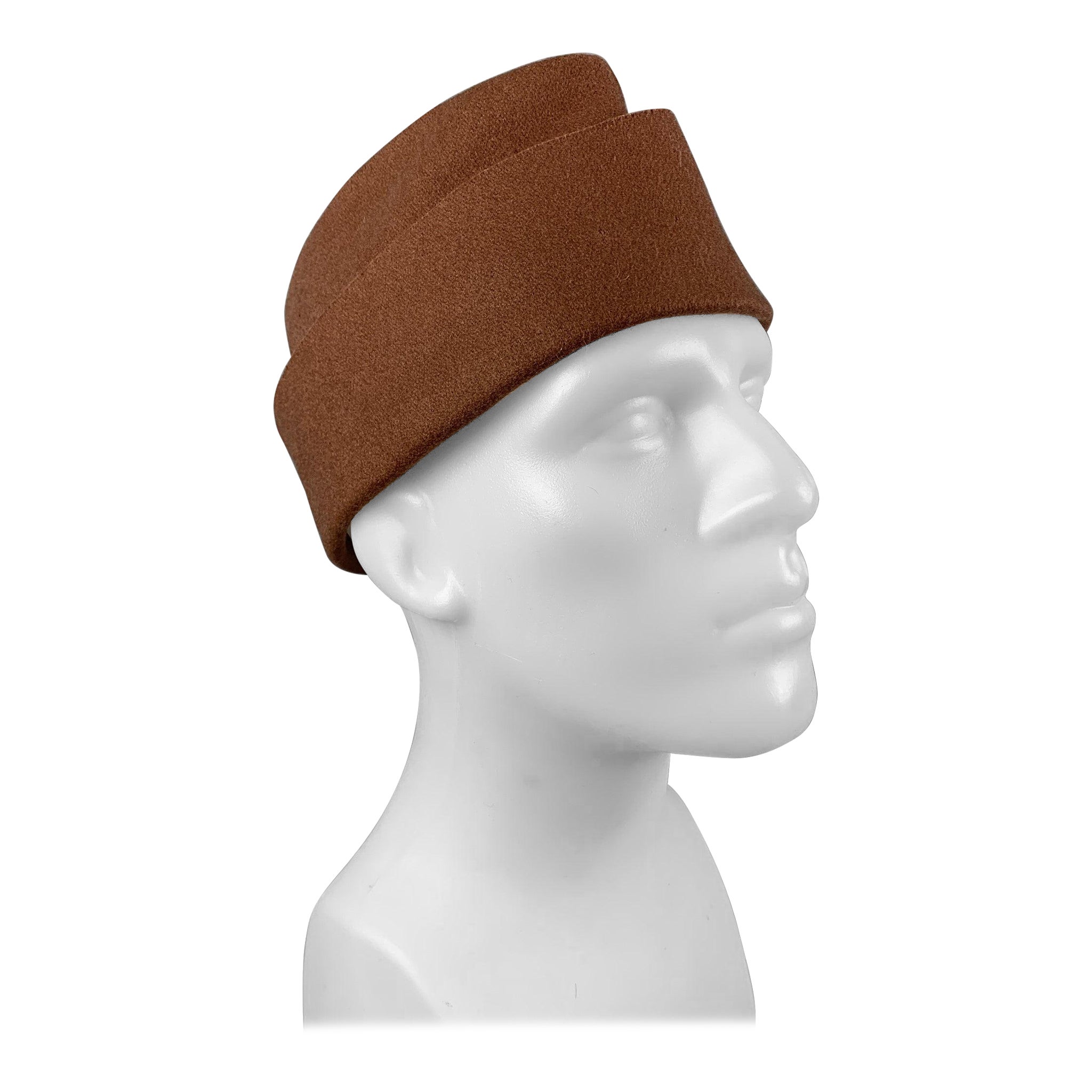 EMPORIO ARMANI Size One Size Brown Wool Blend Military Hat For Sale