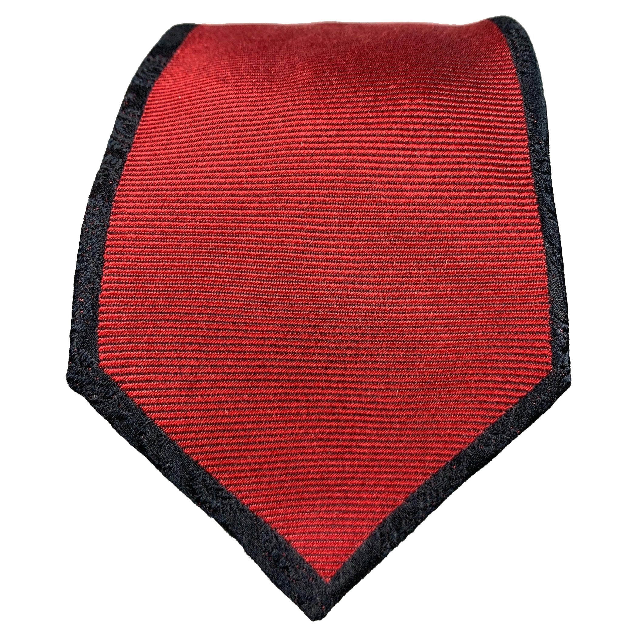 Mila Schon - Cravate en soie noire et rouge à motifs marguerites en vente