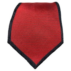 MILA SCHON Black Red Paisley Silk Tie