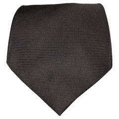 ERMENEGILDO ZEGNA Black Silk Twill Tie