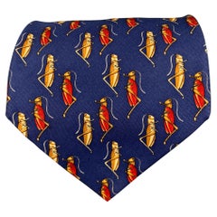 TIFFANY & CO. Cravate en soie bleu jaune
