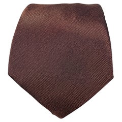 JIL SANDER - Cravate en métal en soie mauve et or