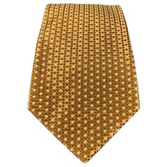 BORRELLI Beige Taupe Checkered Silk Tie