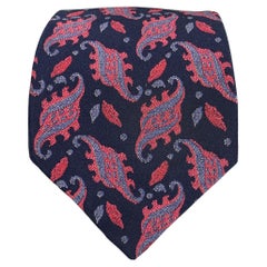 Cravate en soie Paisley bleu marine et multicolore de Valentino