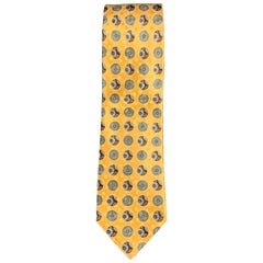 Ermenegildo Zegna Cravate en soie jaune et bleue à cercles
