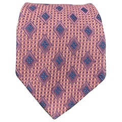 ERMENEGILDO ZEGNA Purple Blue Rhombus Silk / Cotton Tie