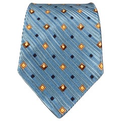 ERMENEGILDO ZEGNA Blue & Yellow Rhombus Silk Tie