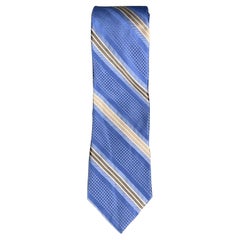Used MICHAEL KORS Blue Grey Stripe Silk Tie