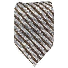 WILKES BASHFORD Green Blue Diagonal Stripe Silk Tie