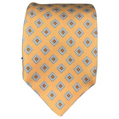 KITON Yellow Blue Rhombus Silk Tie
