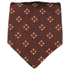 Used ROMEO GIGLI Burgundy Yellow Silk Tie