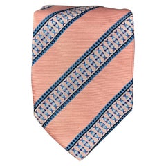 PAUL SMITH Pink Blue Stripe Silk Tie