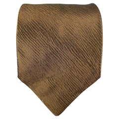 JIL SANDER Cravate en viscose de soie texturée marron